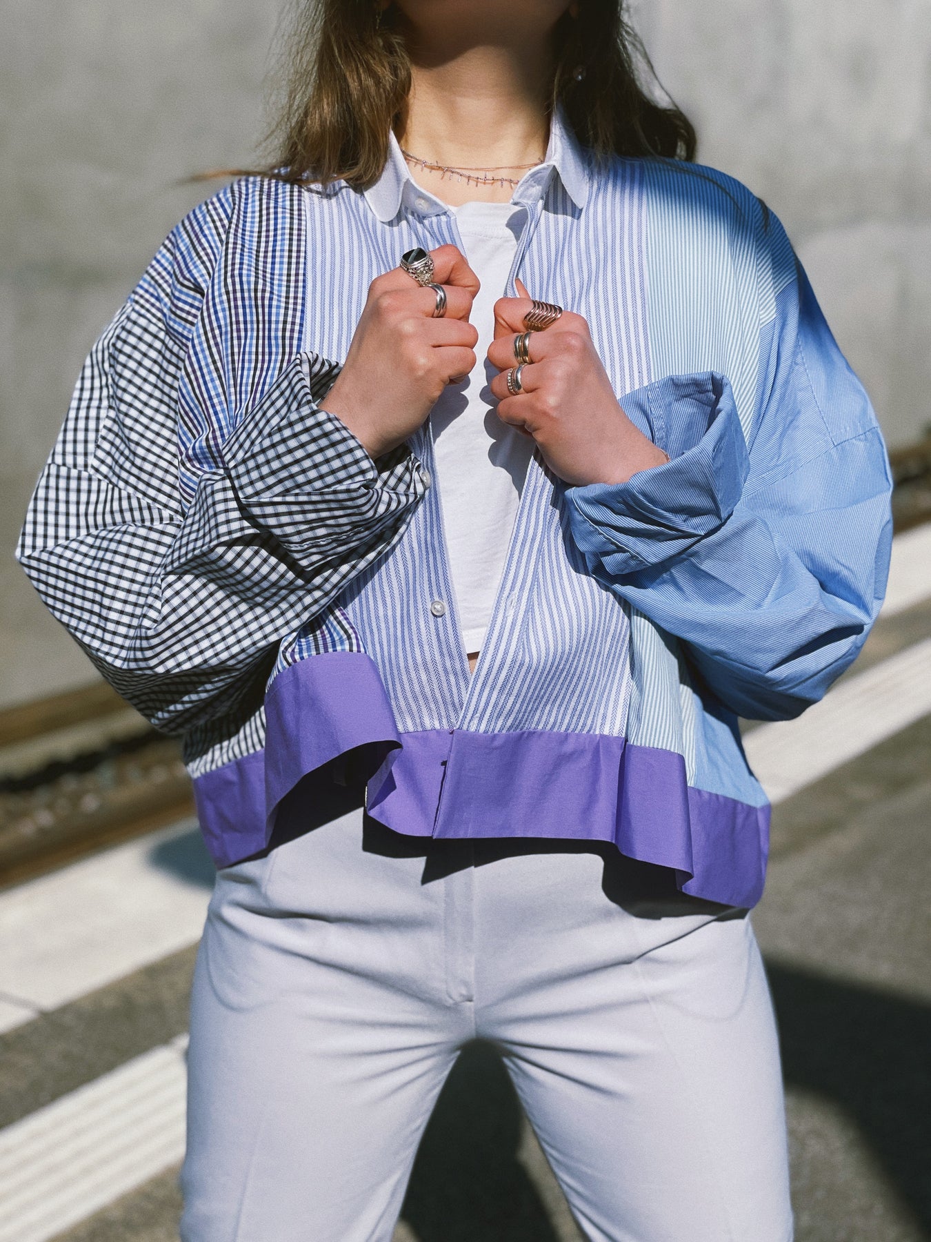 Nonoi Studio Blouson // Blau + Lila // Onesize