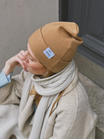 HELLBRAUNE MÜTZE "LIVY" AUS KASCHMIR // UNISEX