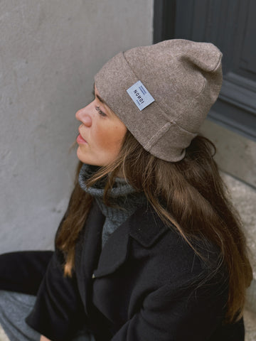 MÜTZE "AVAR" BEIGE-BRAUN AUS KASCHMIR // UNISEX