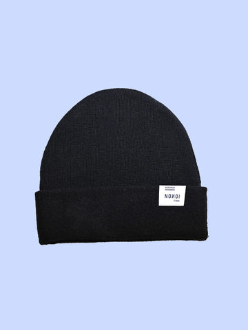 SCHWARZE MÜTZE "NERA" AUS WOLLE // UNISEX