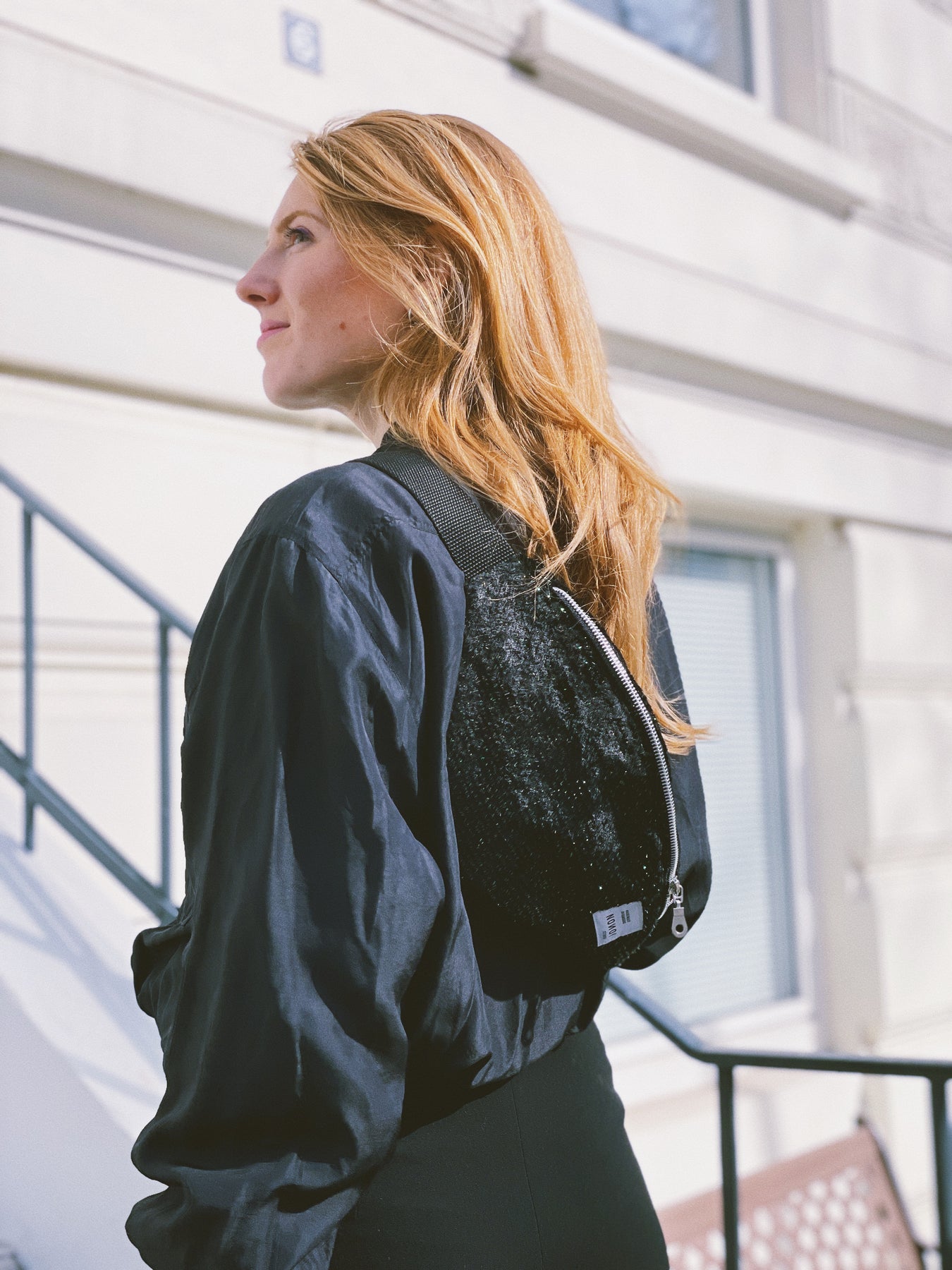 Nonoi Studio Bauchtasche BENJA // Schwarz + Glitzer