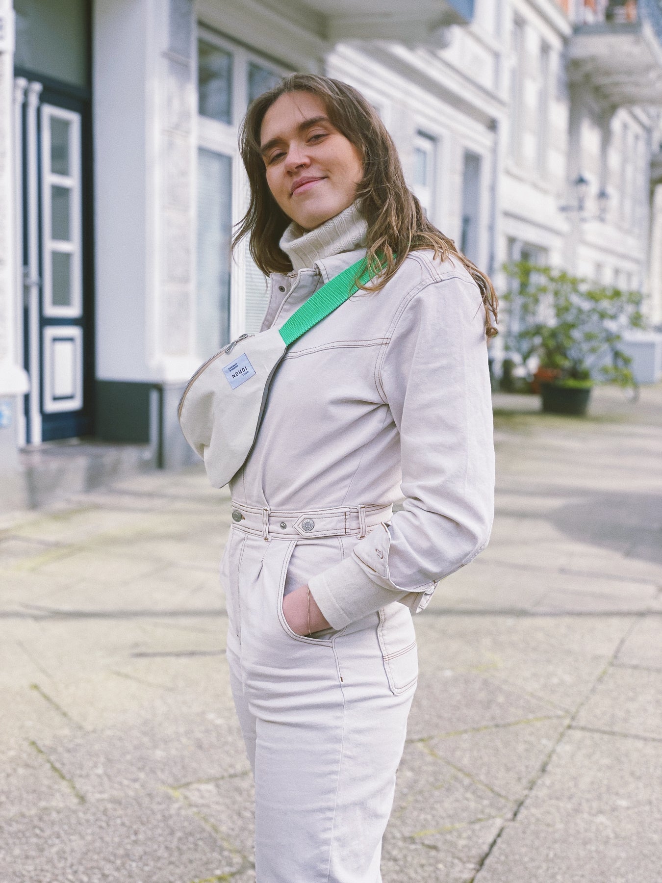 Nonoi Studio Bauchtasche BONNIE // Creme + Grün