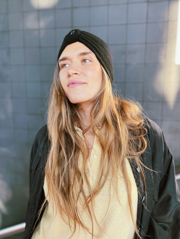 STIRNBAND "BROCKEN" SCHWARZ // WOLLE + KASCHMIR